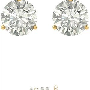 14k yellow gold martini studs moissanite 6mm